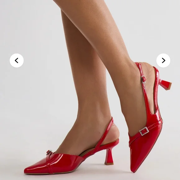 NEW Red Kitten Heels - Picture 2 of 2